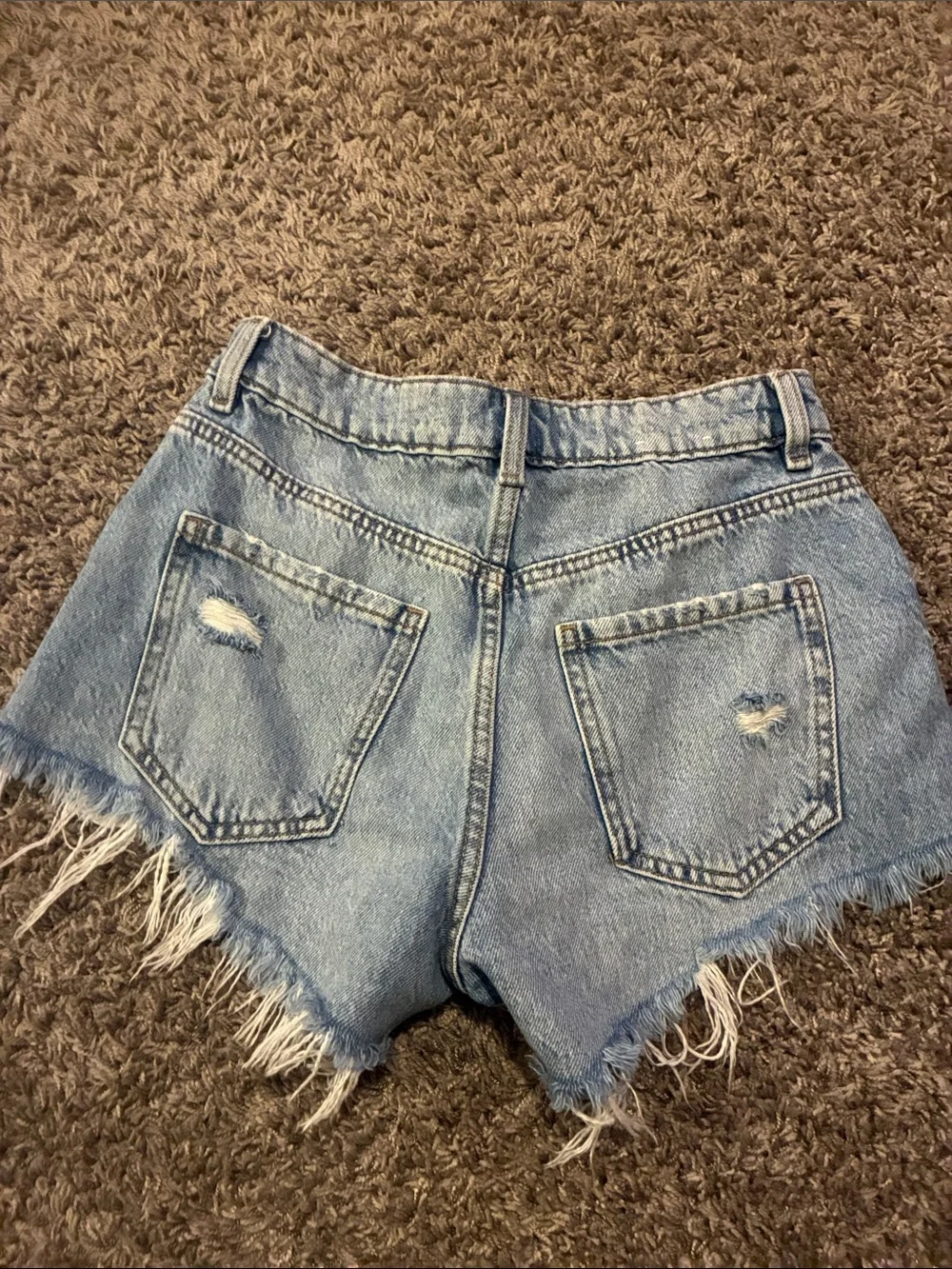 Garage Festival Denim Cutoff Shorts Distressed 0 / 24 Frayed
